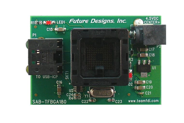 SAB-TFBGA180 Future Designs Inc.                                                                    BOARD SCKT ADAPTER FOR TFBGA180