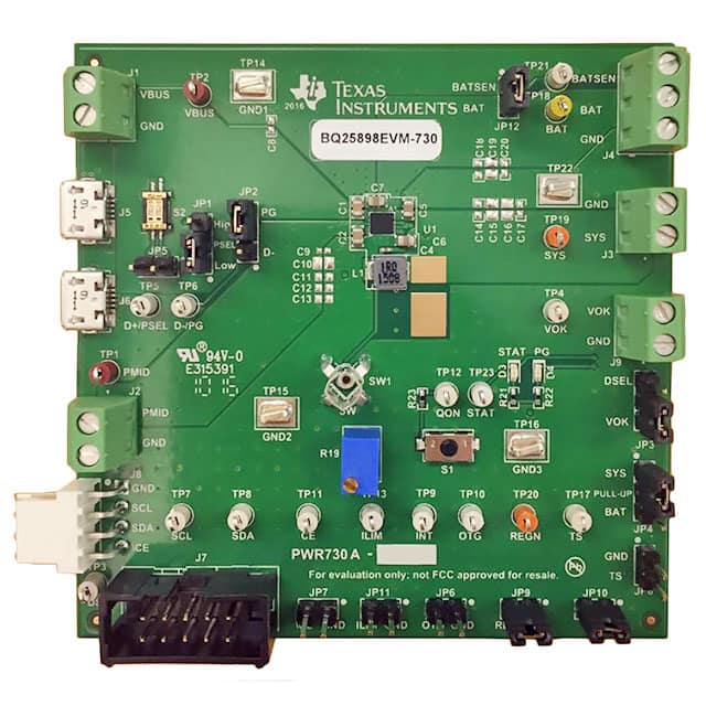 BQ25898EVM-730 Texas Instruments                                                                    COMPLETE CHARGER EVALUATION MODU
