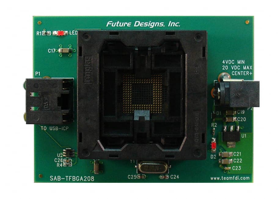 SAB-TFBGA208 Future Designs Inc.                                                                    BOARD SCKT ADAPTER FOR TFBGA208