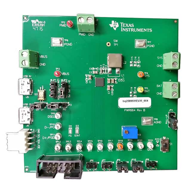 BQ25895MEVM-664 Texas Instruments                                                                    COMPLETE CHARGER EVALUATION MODU