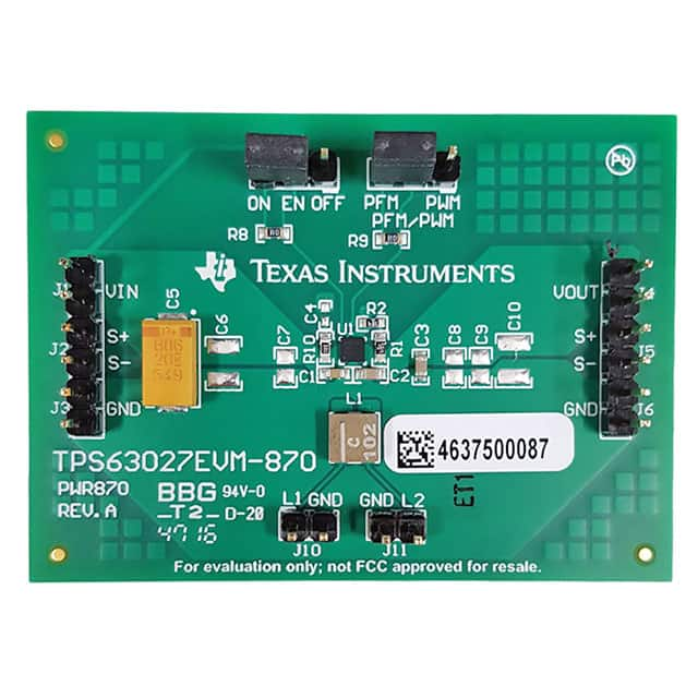 TPS63027EVM-870 Texas Instruments                                                                    EVALUATION MODULE