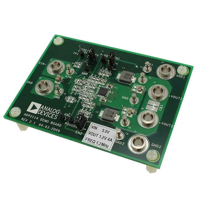 ADP2114-2PH-EVALZ Analog Devices Inc.                                                                    BOARD EVALUATION 1.2V 4A 1.2MHZ