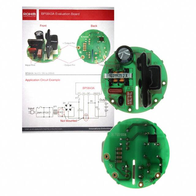 BP5843A APP BOARD Rohm Semiconductor                                                                    BOARD EVAL LED DRIVER BP5843A