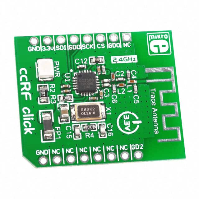 MIKROE-1435 MikroElektronika                                                                    RF TXRX MOD ISM>1GHZ TRACE ANT