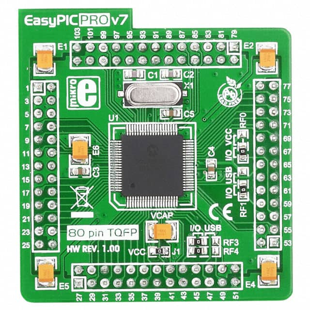 MIKROE-998 MikroElektronika                                                                    MCU CARD PIC PRO V7 PIC18F8722