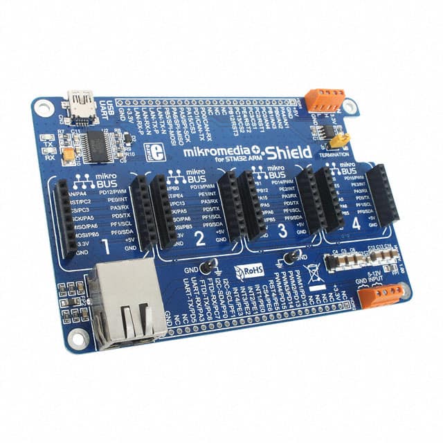 MIKROE-1417 MikroElektronika                                                                    MIKROMEDIA PLUS STM32 SHIELD