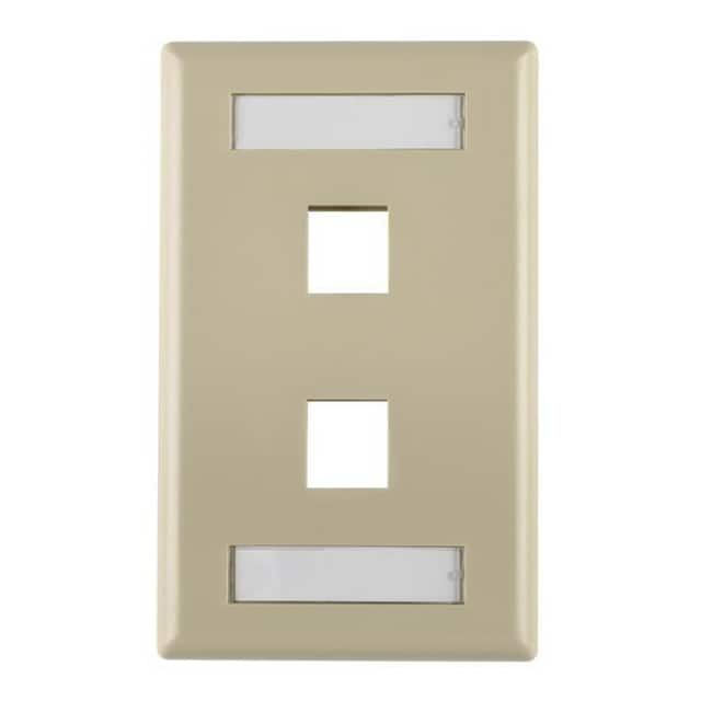 FPIDUAL-I HellermannTyton                                                                    FACEPLATE SNGL GANG 2PORT IVORY