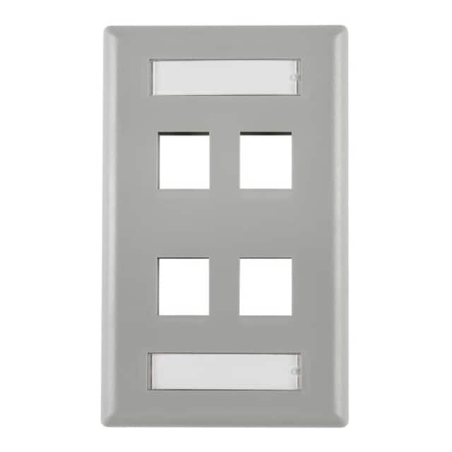 FPIQUAD-GRY HellermannTyton                                                                    FACEPLATE SINGLE GANG 4PORT GRAY