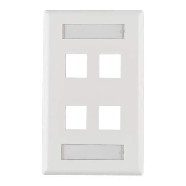 FPIQUAD-W HellermannTyton                                                                    FACEPLATE SNGL GANG 4PORT WHITE