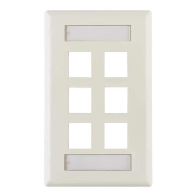 FPISIX-FW HellermannTyton                                                                    FACEPLATE SNGL GANG 6PORT WHITE