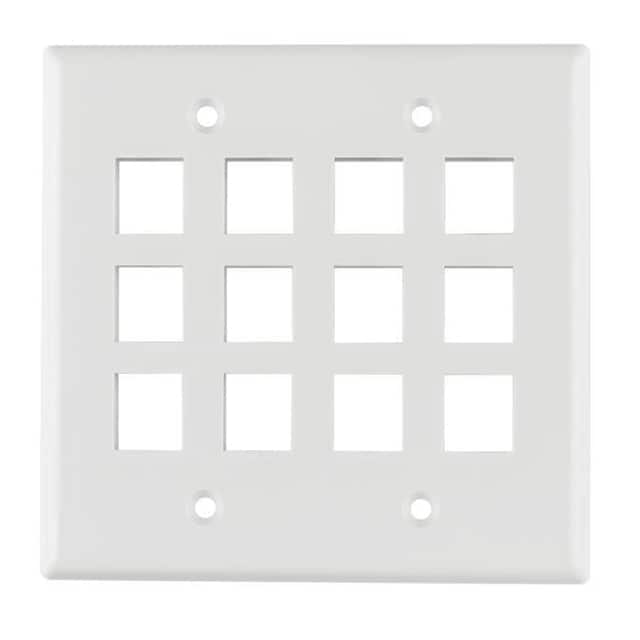 FPDG12-W HellermannTyton                                                                    FACEPLATE DBL GANG 12PORT WHITE