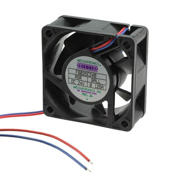 F6025E24B-FH-EM Mechatronics Fan Group                                                                    FAN AXIAL 60X25MM 24VDC WIRE