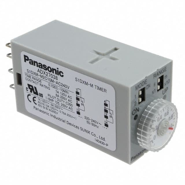 S1DXMM2C10MAC240V Panasonic Industrial Automation Sales                                                                    RELAY TIME DELAY 10MIN 7A 250V