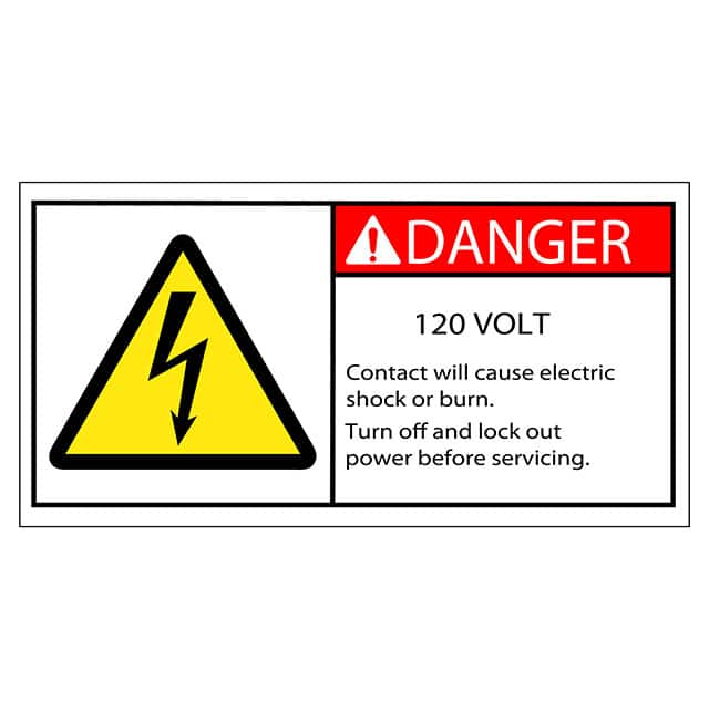 SAFLBL-2X4-015-25/PK 3M (TC)                                                                    SAFETY LABEL - DANGER - 120 VOLT