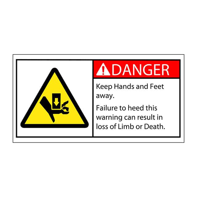 SAFLBL-2X4-018-25/PK 3M (TC)                                                                    SAFETY LABEL - DANGER - KEEP HAN