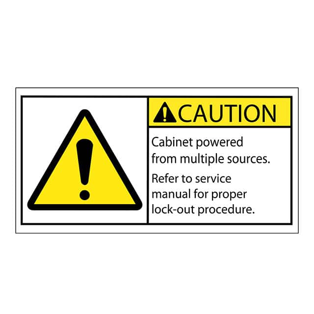 SAFLBL-2X4-046-25/PK 3M (TC)                                                                    SAFETY LABEL - CAUTION - CABINET