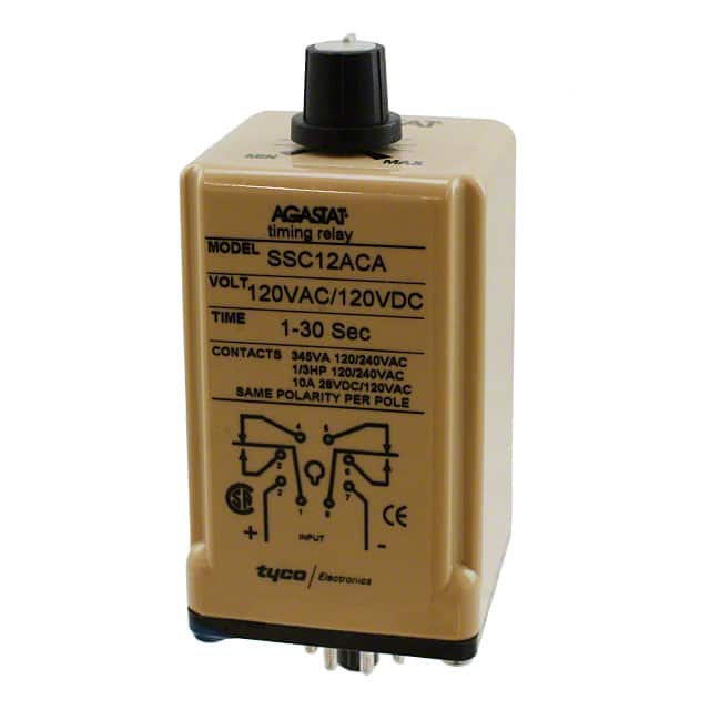 SSC12ACA TE Connectivity Aerospace, Defense and Marine                                                                    RELAY TIME DELAY 30SEC 10A 120V