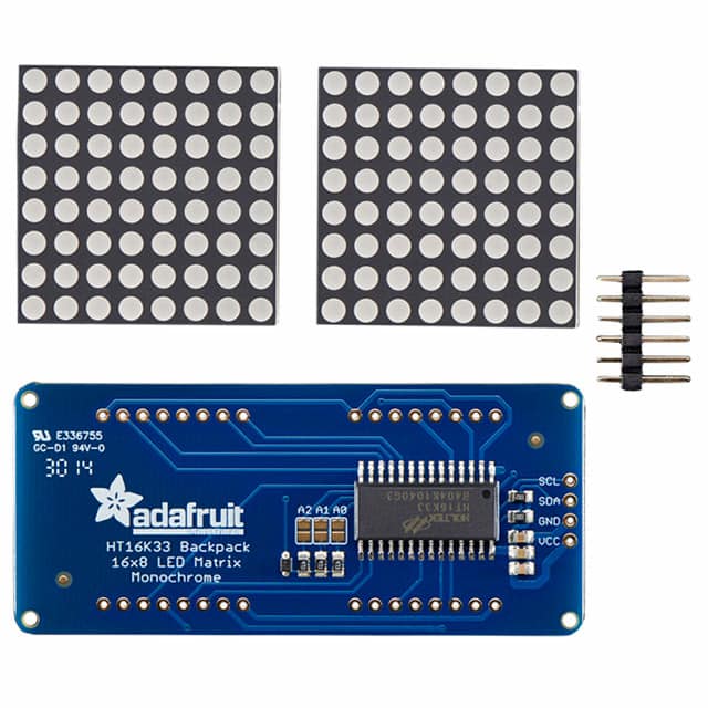 2052 Adafruit Industries LLC                                                                    LED MATRIX 1.2 16X8 BKPK RND ORN