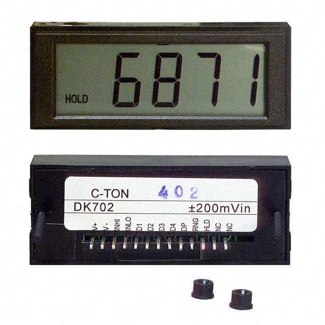 DK703 C-TON Industries                                                                    VOLTMETER 2VDC LCD PANEL MOUNT