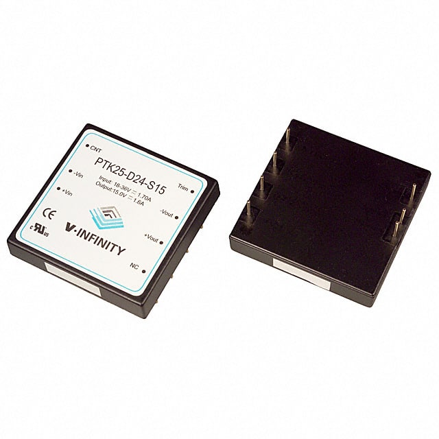 PTK25-D24-S15 CUI Inc.                                                                    DC/DC CONVERTER 15V 24W