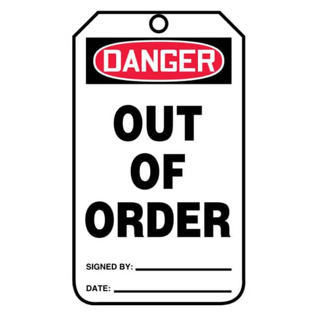 PVT-1012-Q Panduit Corp                                                                    SFTYTAG,DGR OUT OF ORDER, BK A