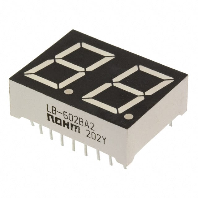 LB-602BA2 Rohm Semiconductor                                                                    DISPLAY 7SEG 14.3MM 2DGT BLUE CA