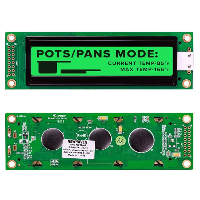 NHD-19232WG-BGGH-V#T Newhaven Display Intl                                                                    LCD MOD GRAPH 192X32 GRN TRANSFL