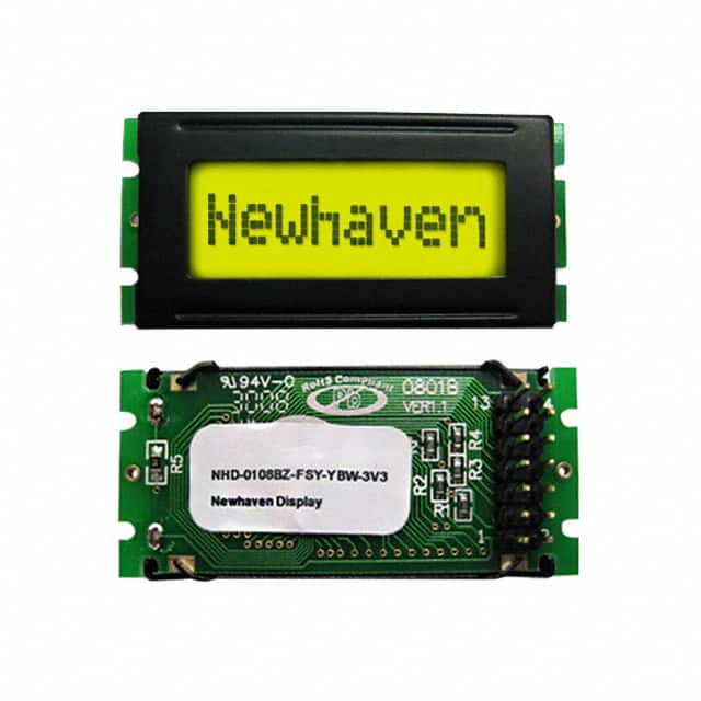 NHD-0108BZ-FSY-YBW-3V3 Newhaven Display Intl                                                                    LCD MOD CHAR 1X8 Y/G TRANSFL