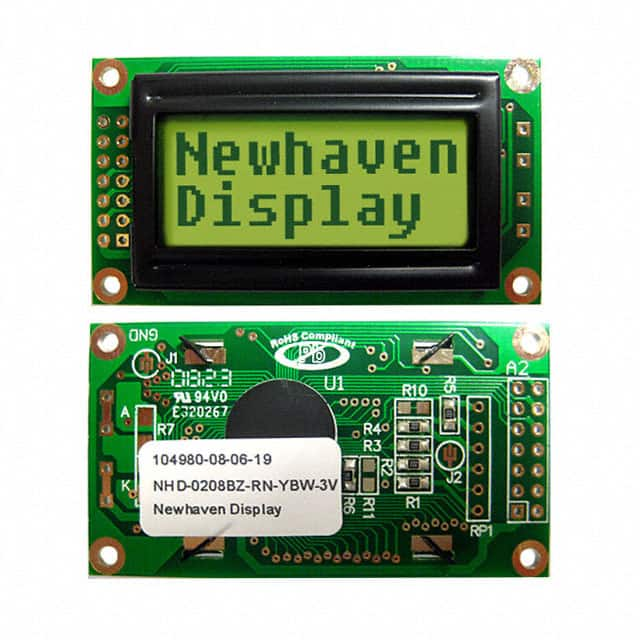 NHD-0208BZ-RN-YBW-3V Newhaven Display Intl                                                                    LCD MOD CHAR 2X8 REFL