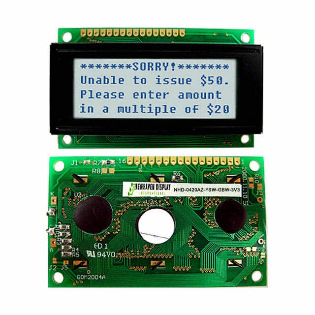 NHD-0420AZ-FSW-GBW-3V3 Newhaven Display Intl                                                                    LCD MOD CHAR 4X20 TRANSFL