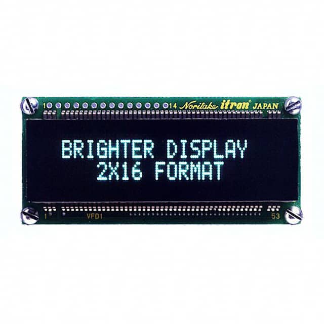 CU16025ECPB-W6J Noritake Company Inc.                                                                    MODULE VF DISPLAY 16X2 5MM CHAR