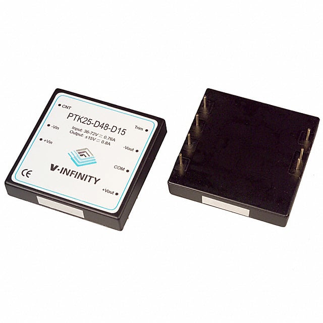 PTK25-D48-D15 CUI Inc.                                                                    CONVERTER DC/DC +/-15V OUT 24W