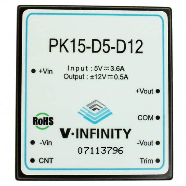 PK15-D5-D12 CUI Inc.                                                                    CONVERTER DC/DC +/-12V OUT 12W