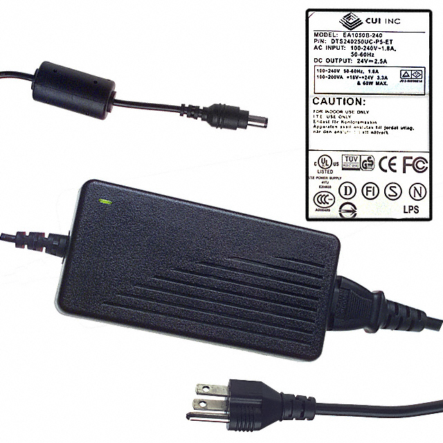 DTS240250UC-P5-ET CUI Inc.                                                                    AC/DC DESKTOP ADAPTER 24V 60W