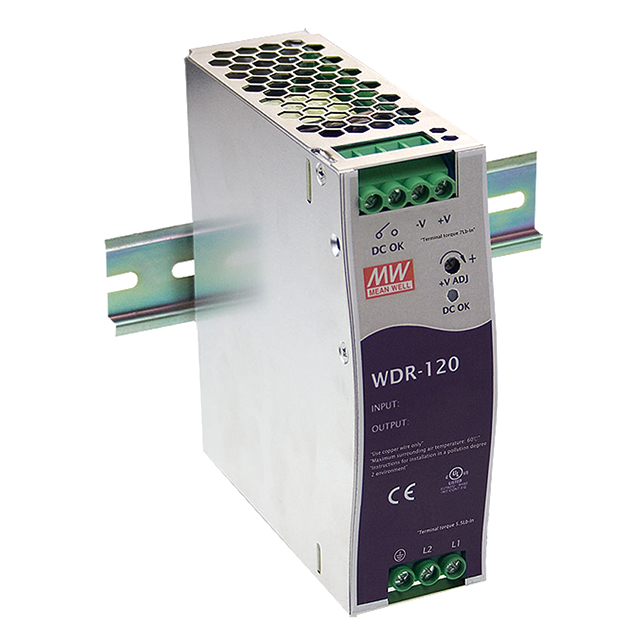 WDR-120-24 Mean Well USA Inc.                                                                    AC/DC CONVERTER 24V 120W