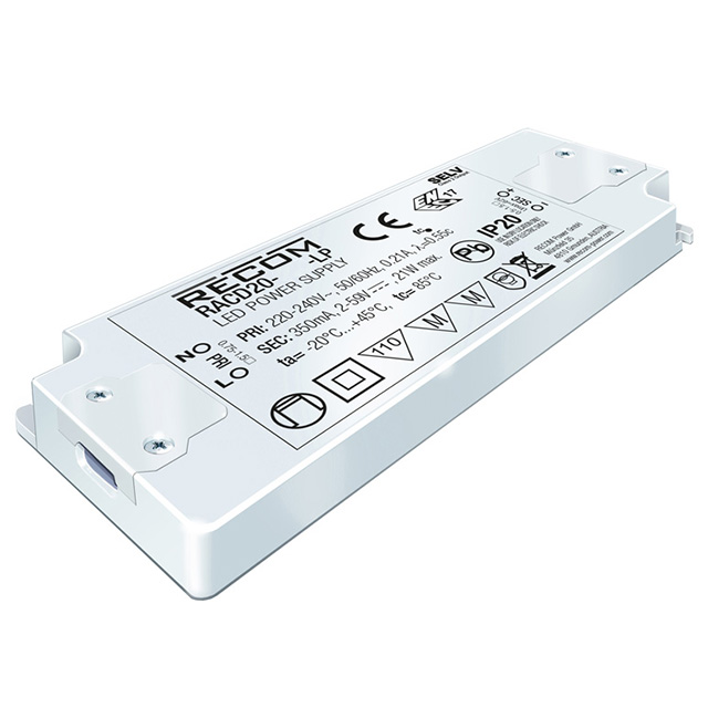 RACD20-350-LP Recom Power                                                                    LED DRIVER CC AC/DC 2-59V 350MA