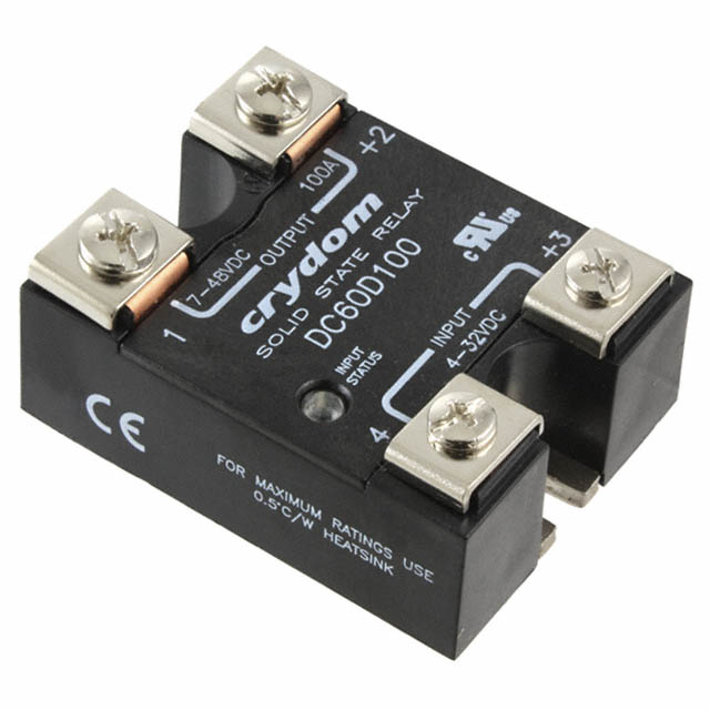 DC60D100 Sensata-Crydom                                                                    RELAY SSR 60VDC/100A 4-32VDC