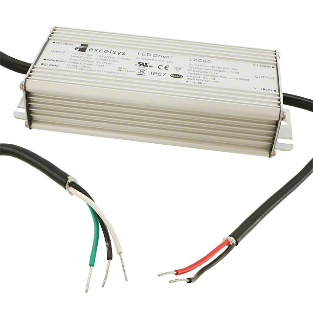 LXC60-1050SW Excelsys Technologies Ltd                                                                    LED DRIVER CC AC/DC 29-58V 1.05A