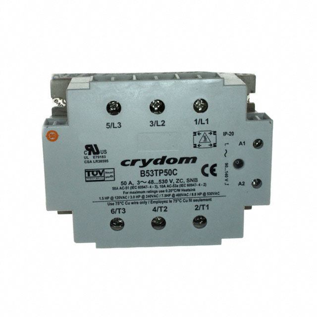 B53TP50C-10 Sensata-Crydom                                                                    RELAY SSR IP20 50A 3PHAS PNL MNT