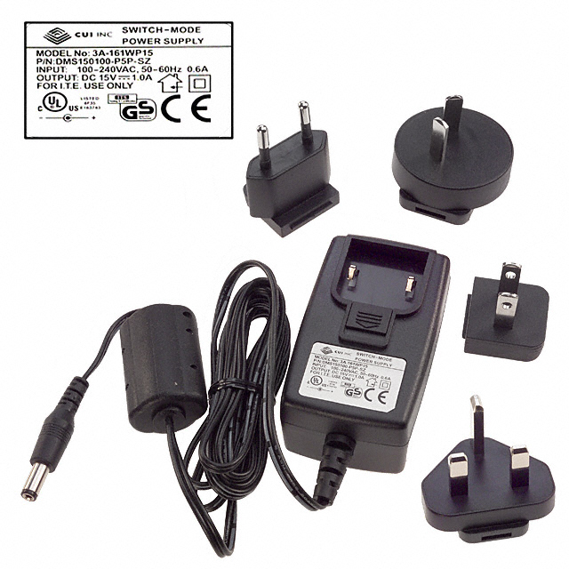 DMS150100-P5P-SZ CUI Inc.                                                                    AC/DC WALL MOUNT ADAPTER 15V 15W