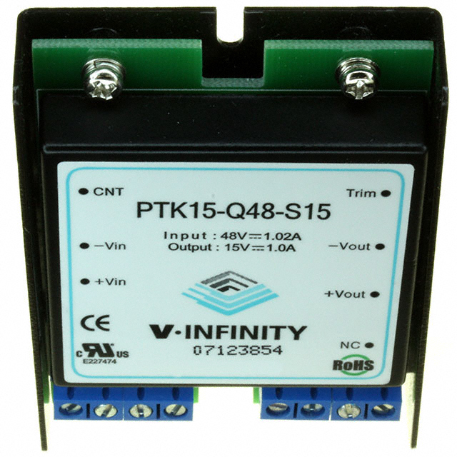 PTK15-Q48-S15-T CUI Inc.                                                                    CONVERTER DC/DC 15V 15W TERMINAL