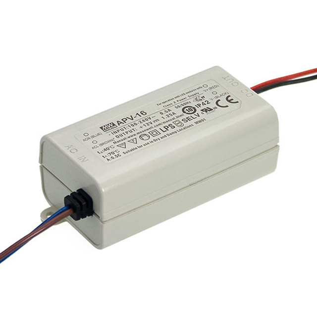 APV-16-15 Mean Well USA Inc.                                                                    LED DRIVER CV AC/DC 15V 1A