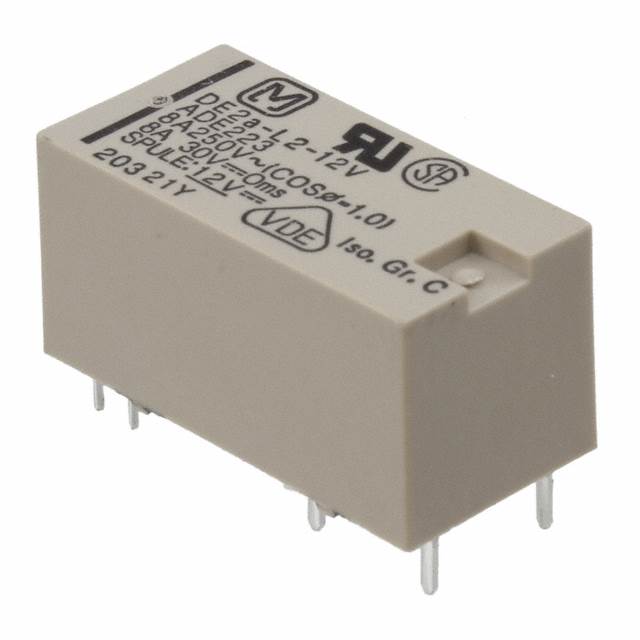 DE2A-L2-12V Panasonic Electric Works                                                                    RELAY GEN PURPOSE DPST 8A 12V