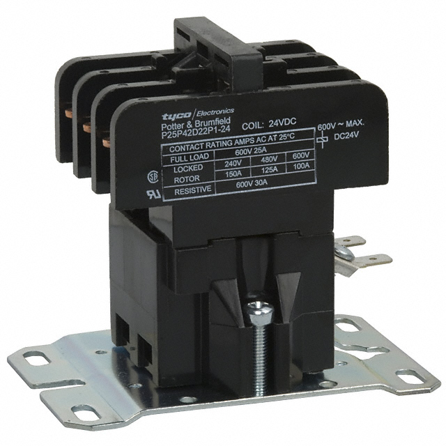 P25P42D22P1-24 TE Connectivity Potter & Brumfield Relays                                                                    RELAY CONTACTOR 3PST 25A 24V