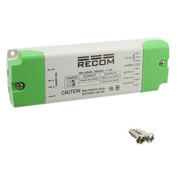 RACD20-350D-US Recom Power                                                                    LED DRIVER CC AC/DC 3-34V 350MA