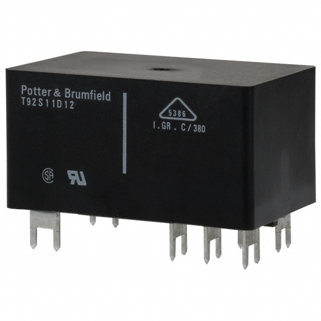 T92S11D12-24 TE Connectivity Potter & Brumfield Relays                                                                    RELAY GEN PURPOSE DPDT 30A 24V