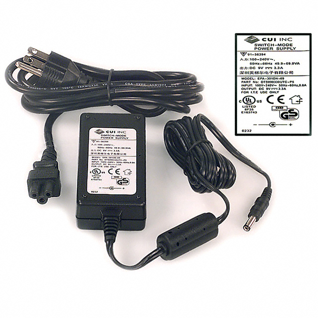 DTS090330UTC-P5P CUI Inc.                                                                    AC/DC DESKTOP ADAPTER 9V 30W