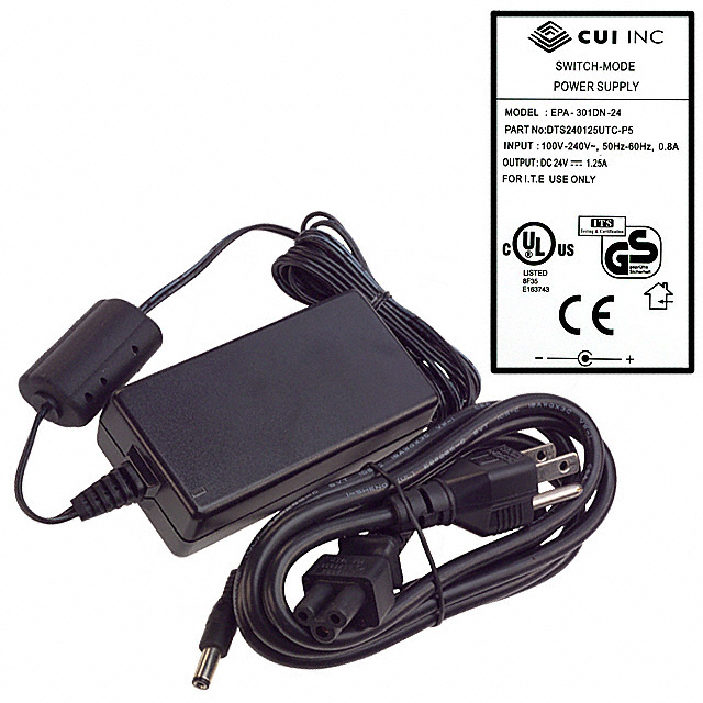 DTS240125UTC-P5P CUI Inc.                                                                    AC/DC DESKTOP ADAPTER 24V 30W