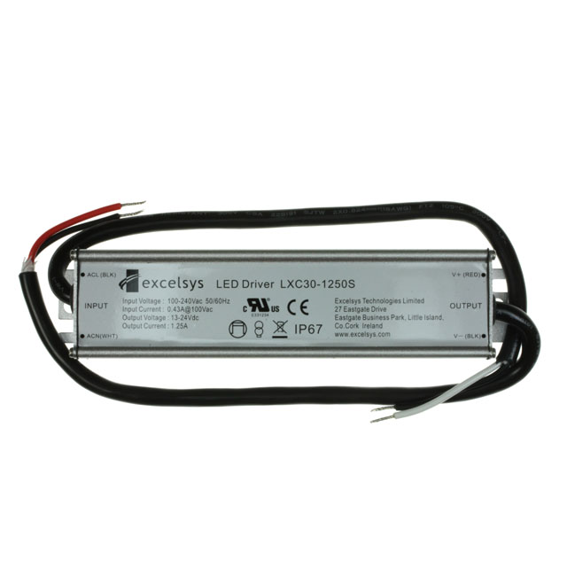 LXC30-1250S Excelsys Technologies Ltd                                                                    LED DRIVER CC AC/DC 12-24V 1.25A