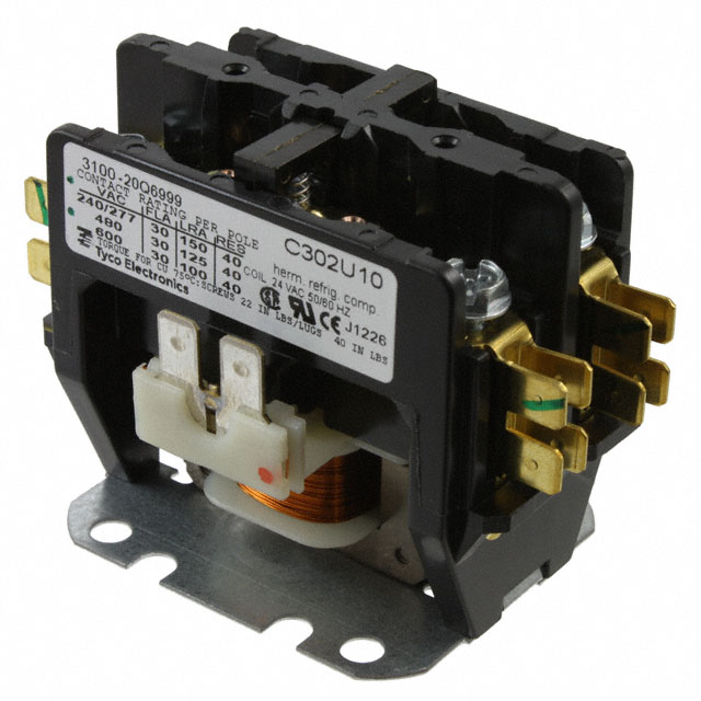 3100-20Q6999 TE Connectivity Potter & Brumfield Relays                                                                    RELAY CONTACTOR DPST 30A 24V